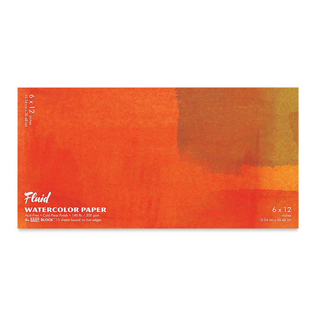Open in modal - Fluid Easy-Block Watercolor Paper Block - 6" x 12", 15 Sheets