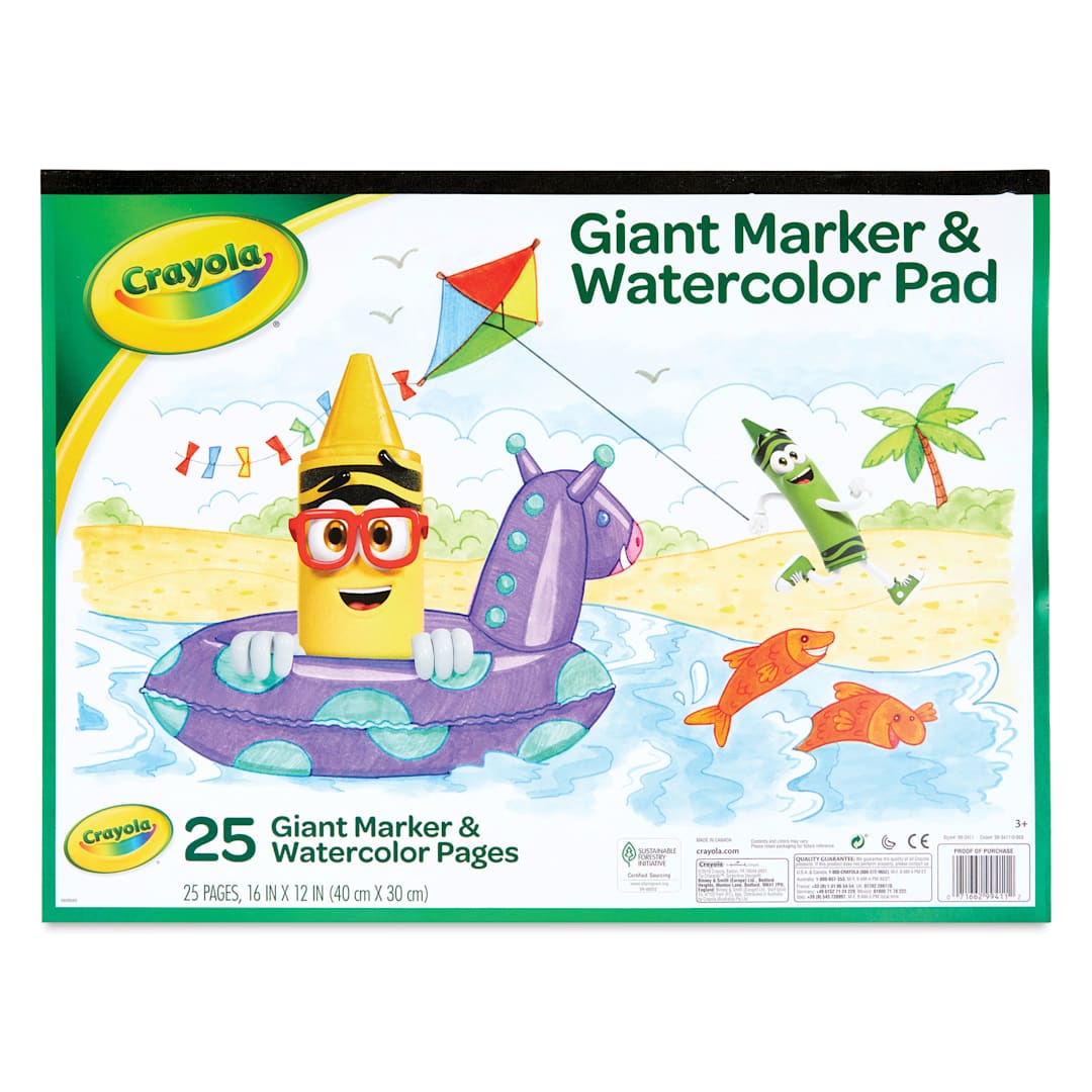 Open in modal - Crayola Marker and Watercolor Pad - 12" x 16", 25 Sheets