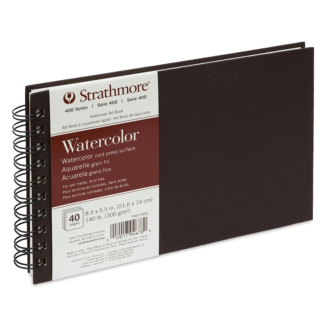 Open in modal - Strathmore 400 Series Watercolor Hardcover Wirebound Art Book - 5-1/2" x 8-1/2", Landscape