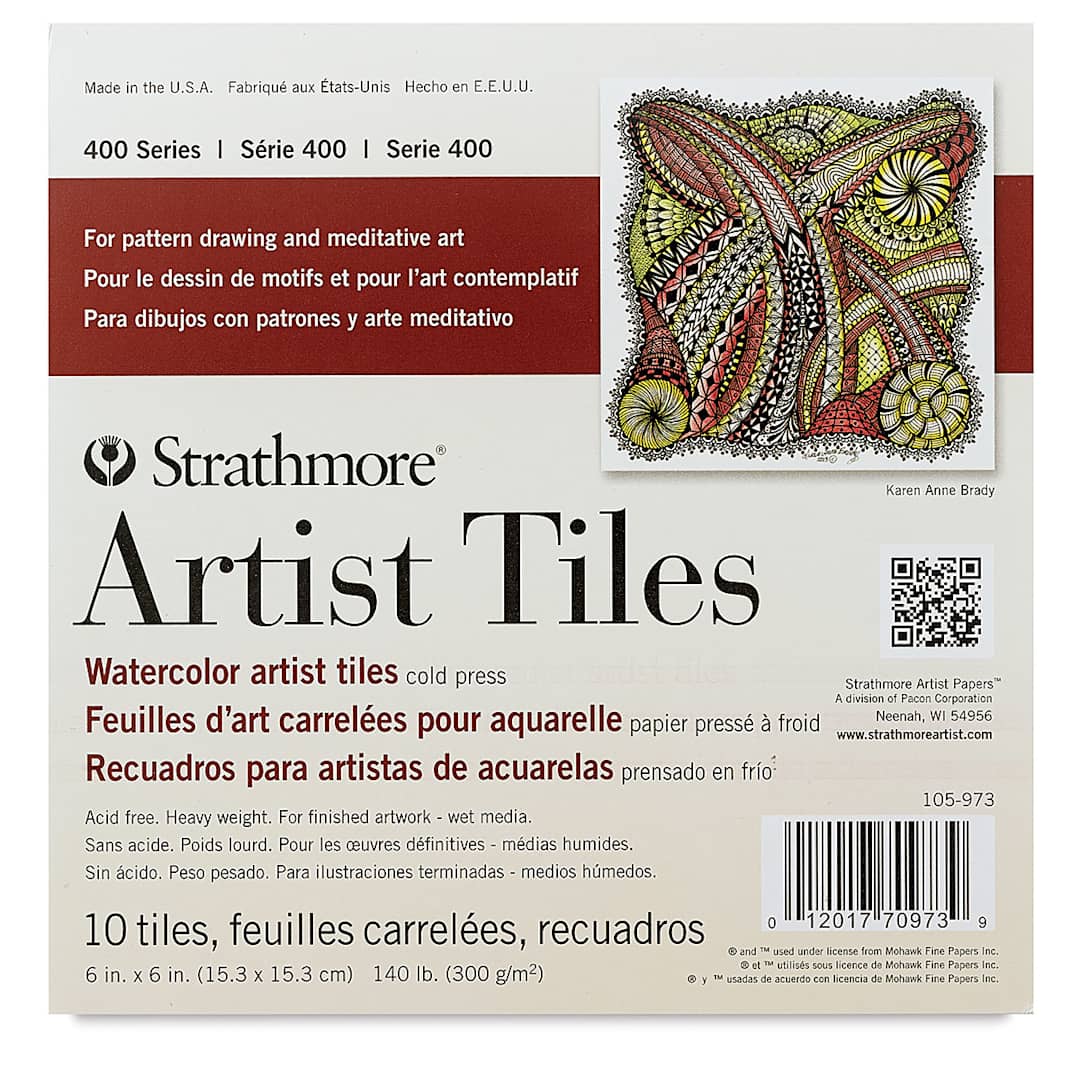Open in modal - Strathmore 400 Series Watercolor Paper Artist Tiles Pad, front cover