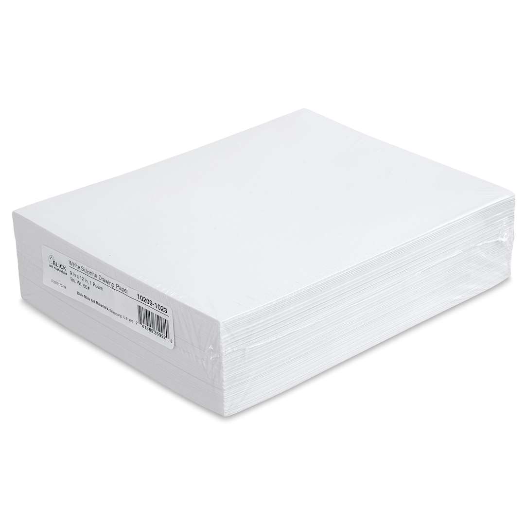 Open in modal - Blick Sulphite Drawing Papers - 9" x 12", White, 500 Sheets, 60 lb