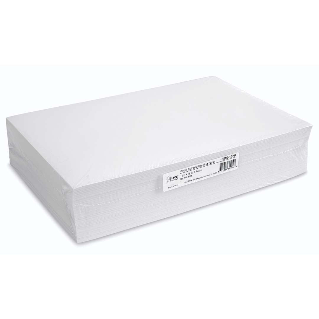 Open in modal - Blick Sulphite 80 lb Drawing Papers - 12" x 18", White, 500 Sheets, 80 lb