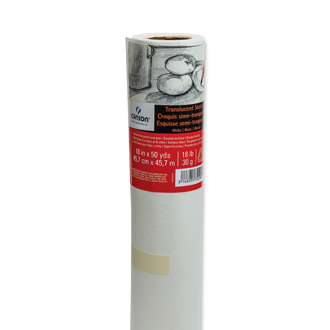 Open in modal - Canson Tracing Sketch Roll (10W) - 18" x 50 yds, White