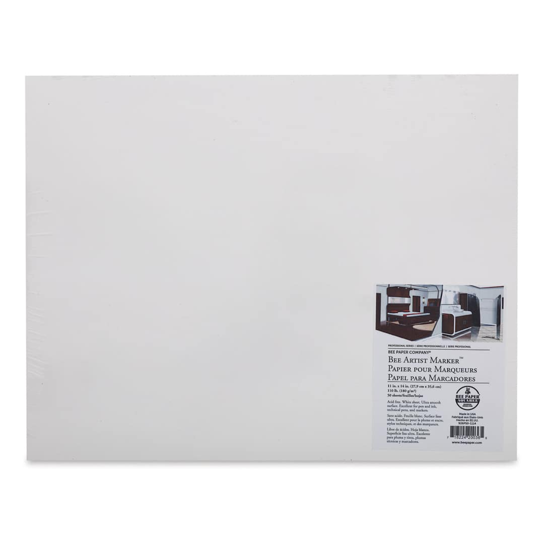Open in modal - Bee Paper Heavyweight Marker Paper - Front view of package of 11" x 14" paper with label