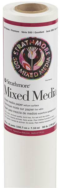 Open in modal - Strathmore 500 Series Mixed Media Roll - Closeup of Roll showing label