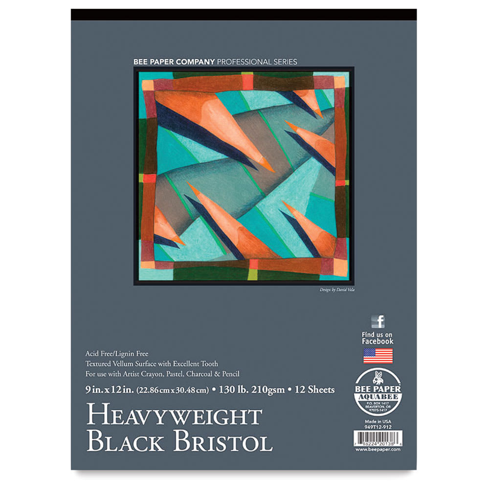 Open in modal - Bee Paper Heavyweight Black Bristol Pads - Cover of Pad shown
