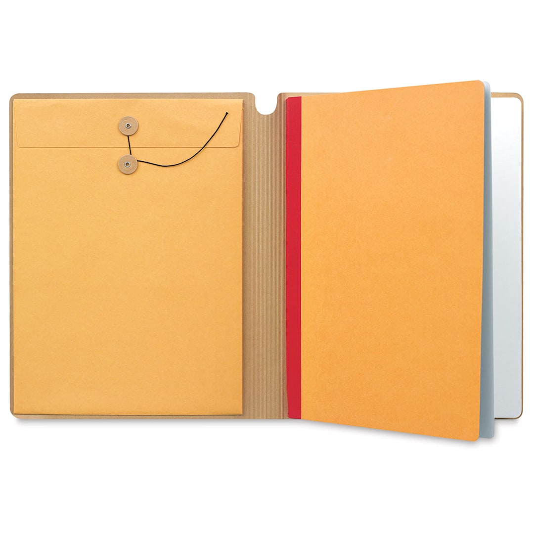 Open in modal - Ranger Dylusions Creative Journal - Inside front cover of Journal with attached string-tie envelope