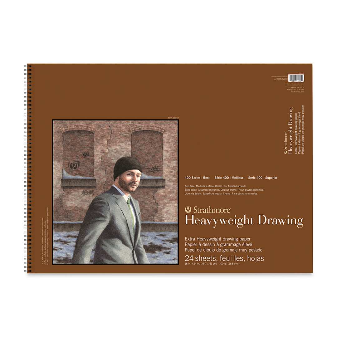 Open in modal - Strathmore Heavyweight Drawing Pad - 18" x 24", 24 Sheets, 100 lb (163 gsm).