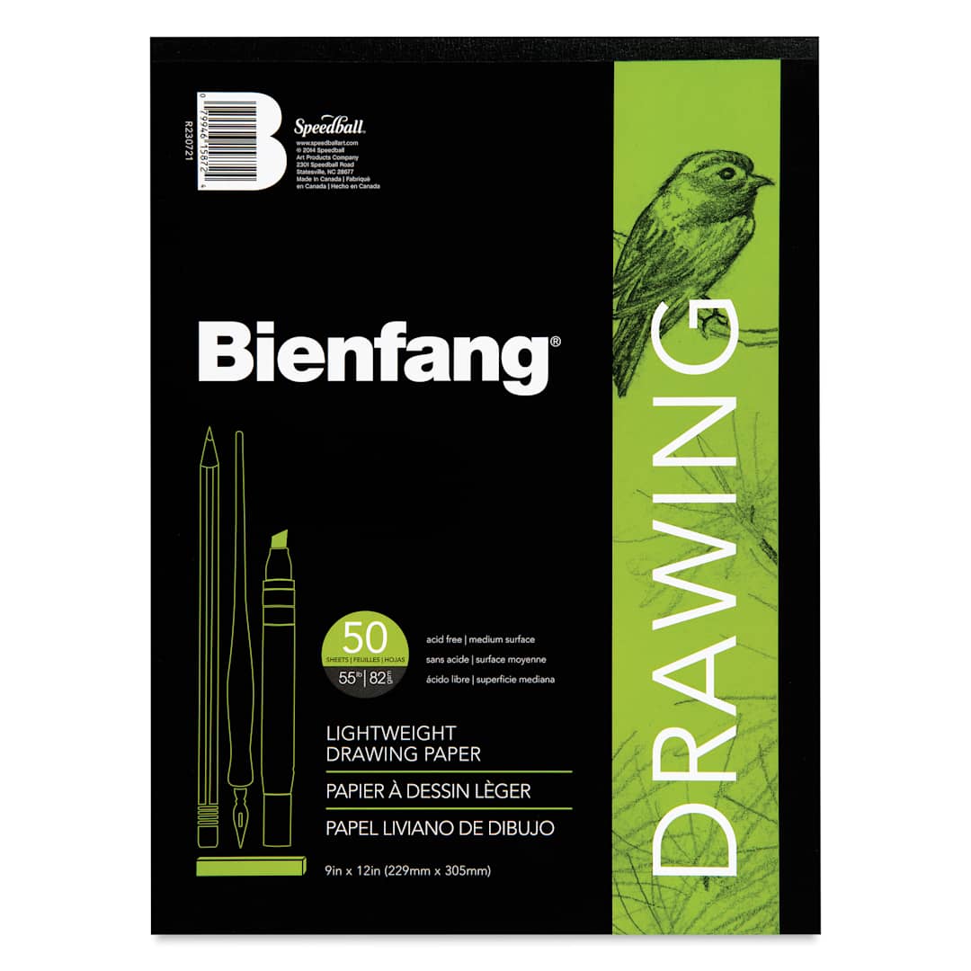 Open in modal - Bienfang Drawing Paper Pad - 9" x 12", 50 Sheets, front cover