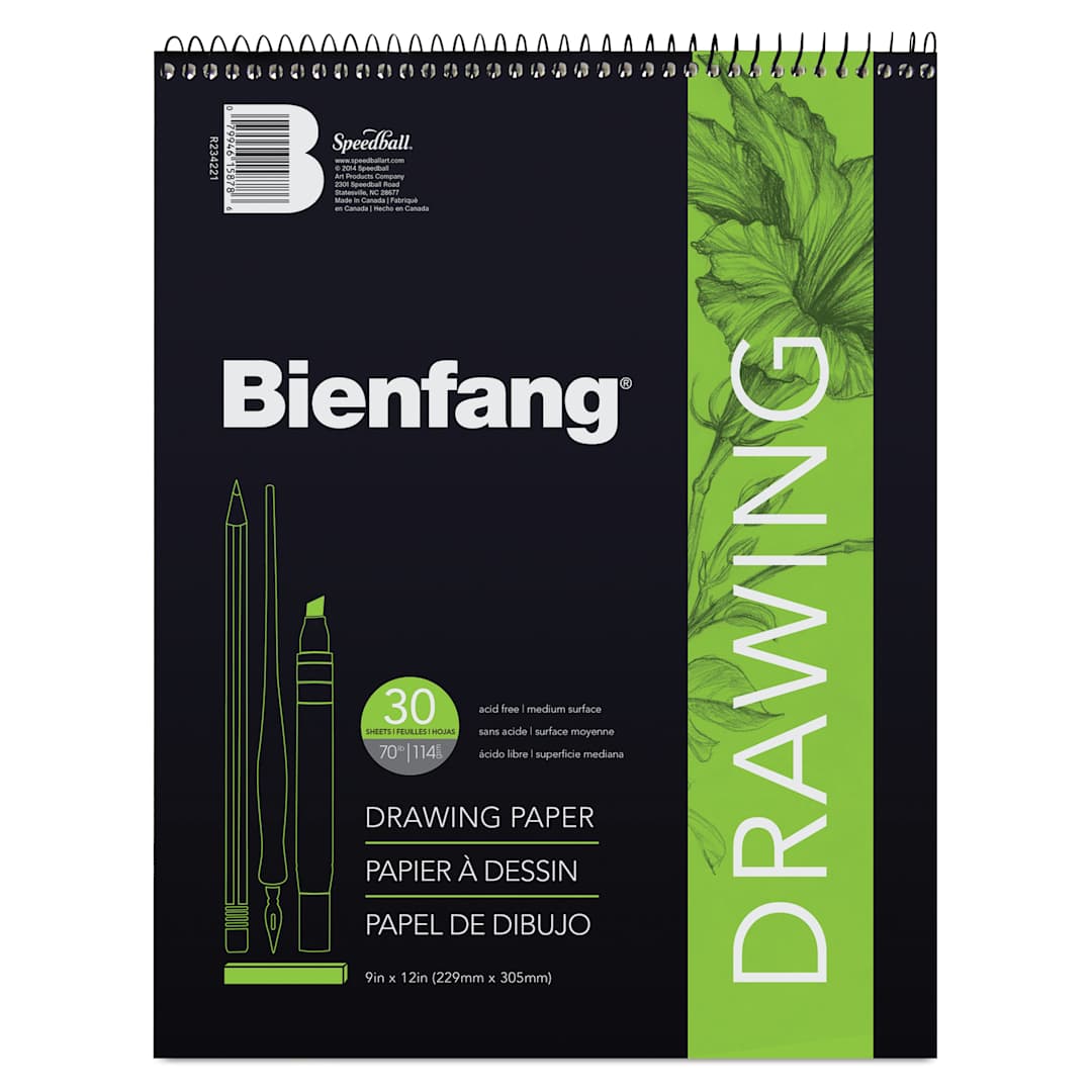 Open in modal - Bienfang Wirebound Drawing Paper Pad - 9" x 12", 30 Sheets
