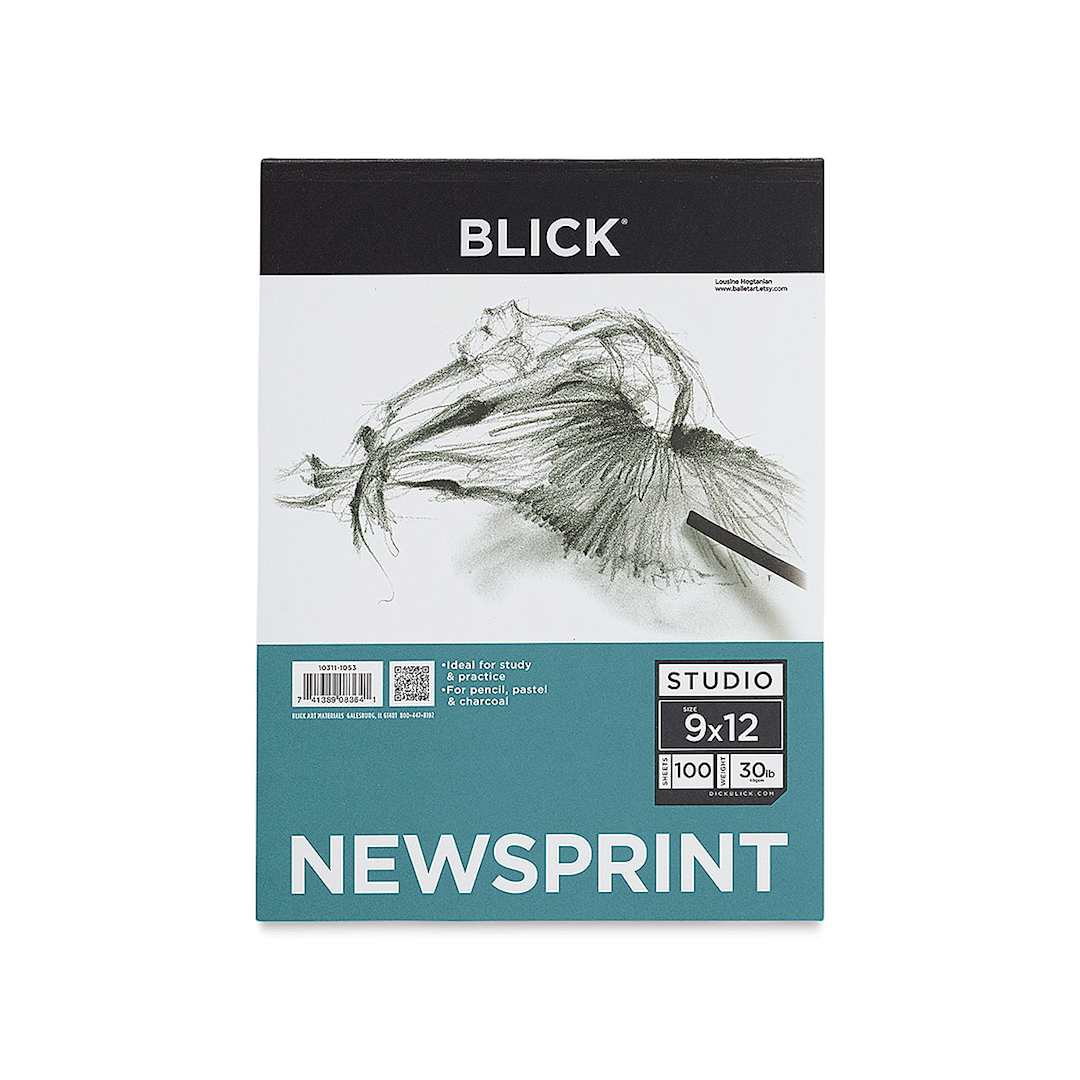 Open in modal - Blick Studio Newsprint Pad - 9" x 12", 100 Sheets