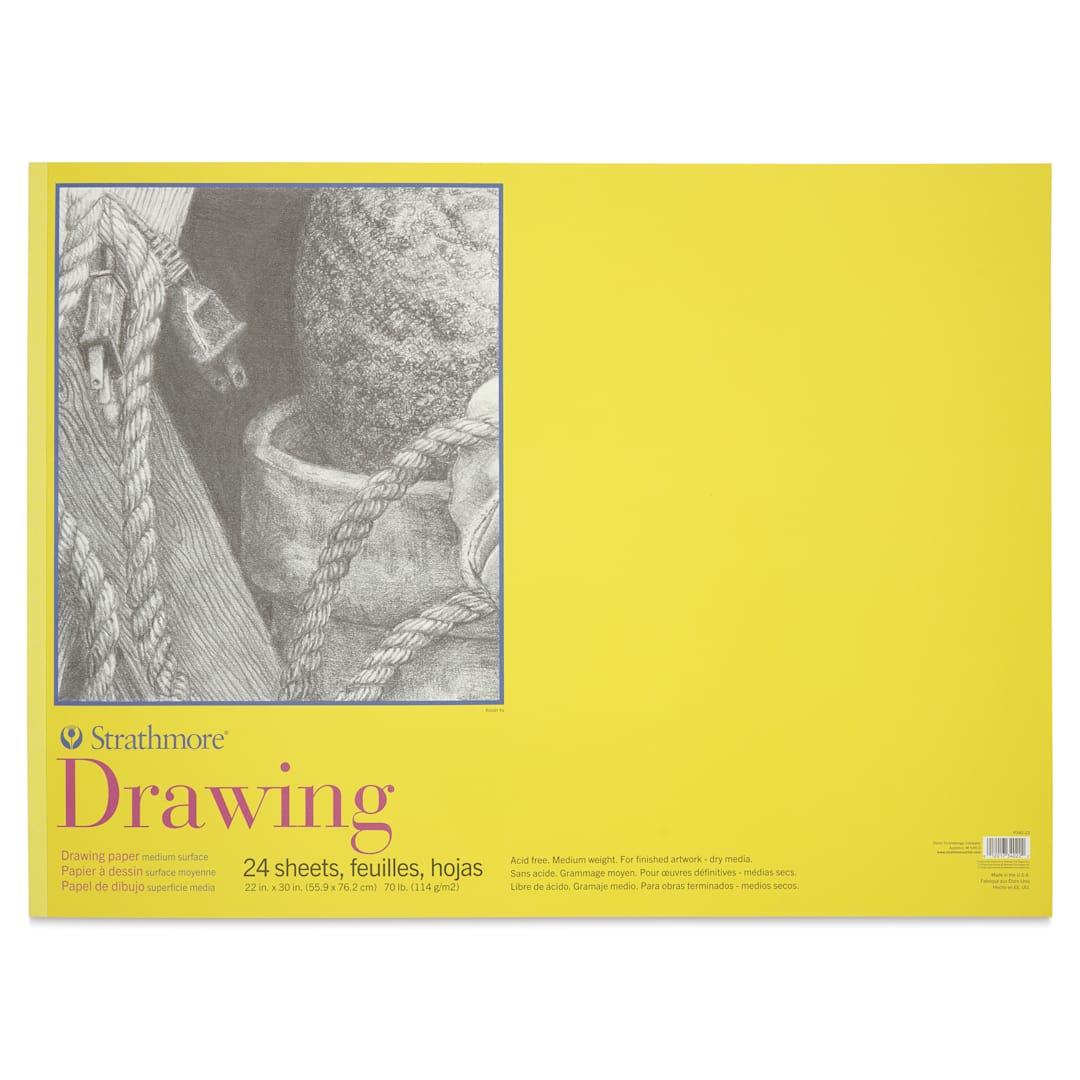 Open in modal - Strathmore 300 Series Drawing Pad - 22" x 30", Glue Bound, 24 Sheets, front