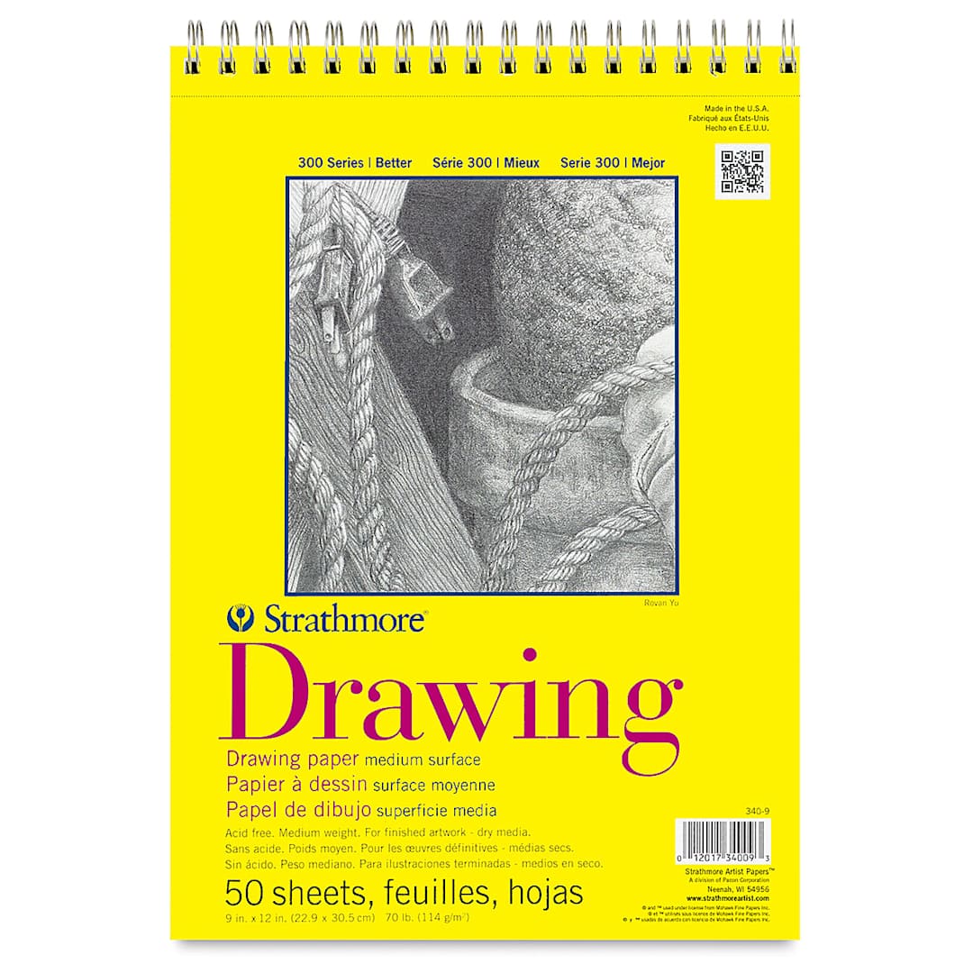 Open in modal - Strathmore 300 Series Drawing Pad - 9" x 12", Wire Bound, front cover