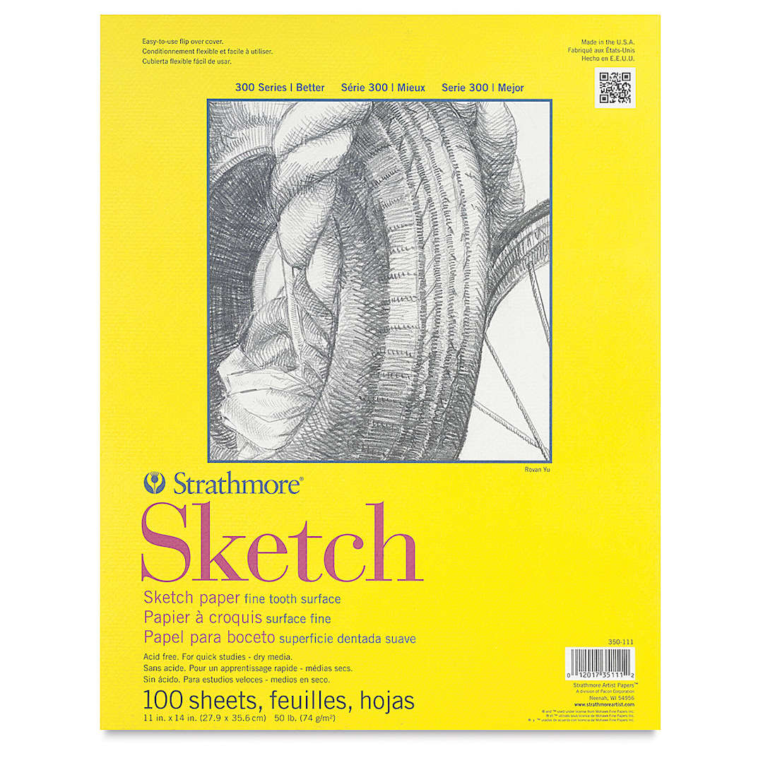 Open in modal - Strathmore 300 Series Gluebound Sketch Pad - 11" x 14", 50 lb, 100 Sheets