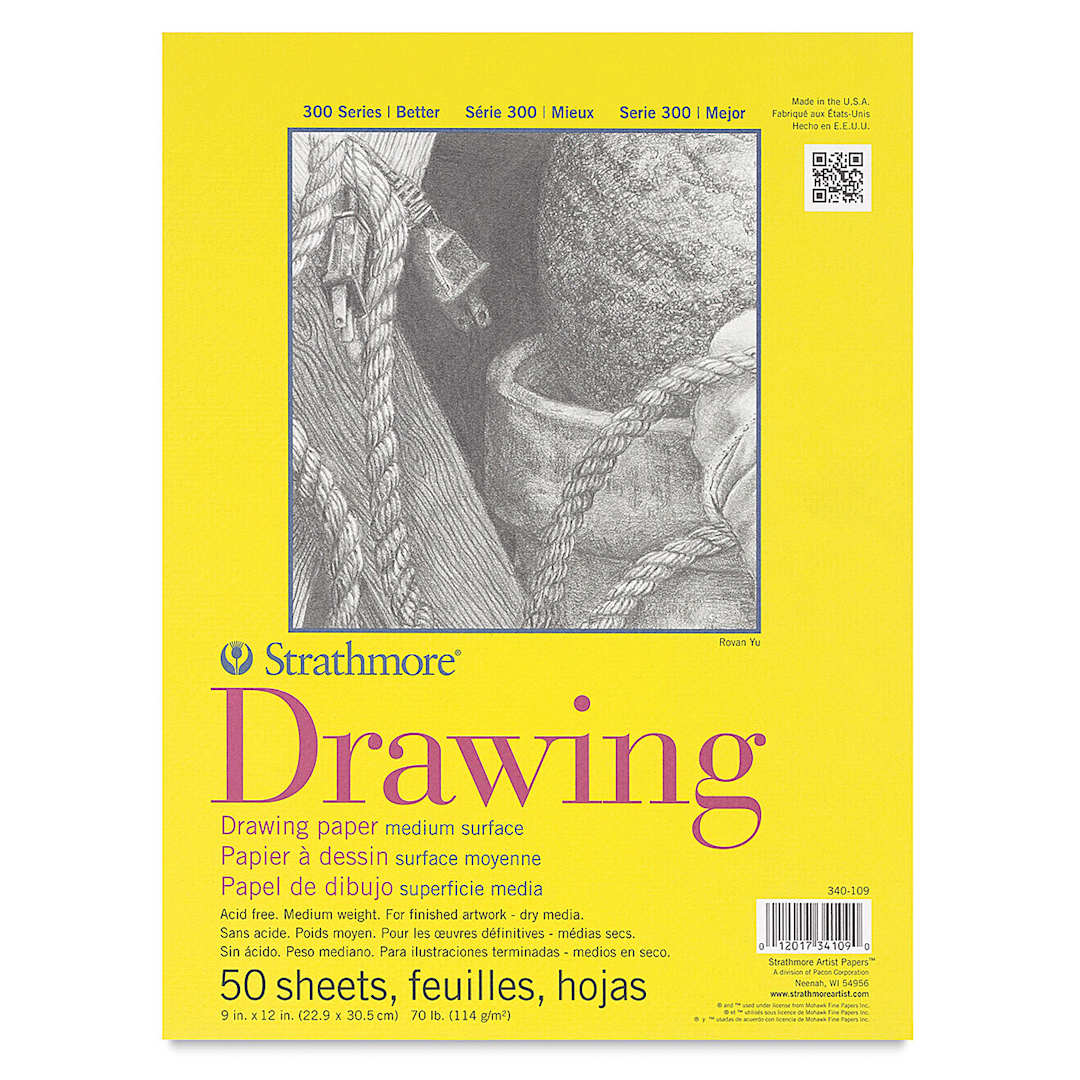 Open in modal - Strathmore 300 Series Drawing Pad - 9" x 12", Glue Bound, front cover