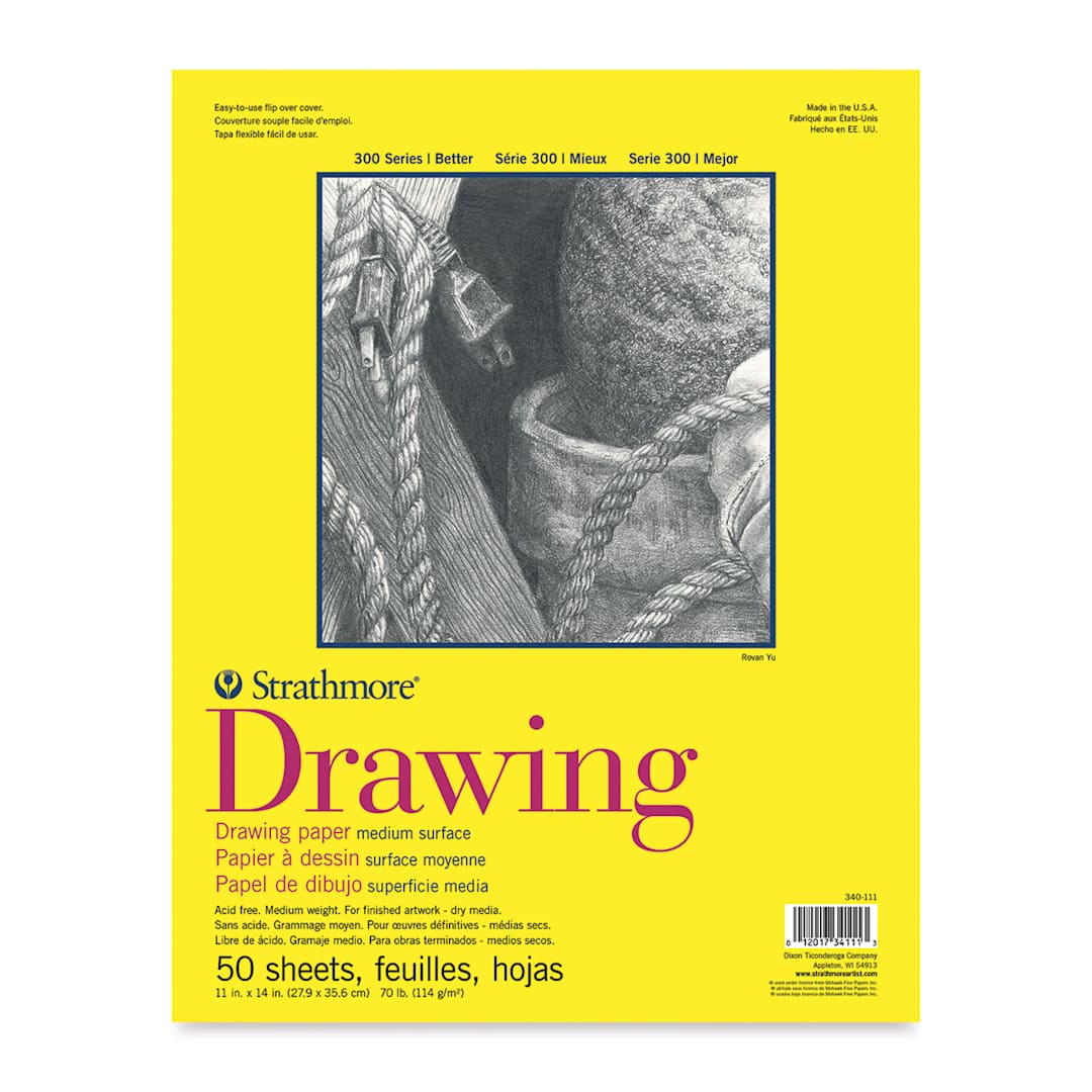 Open in modal - Strathmore 300 Series Drawing Pad - 11" x 14", Glue Bound, front cover