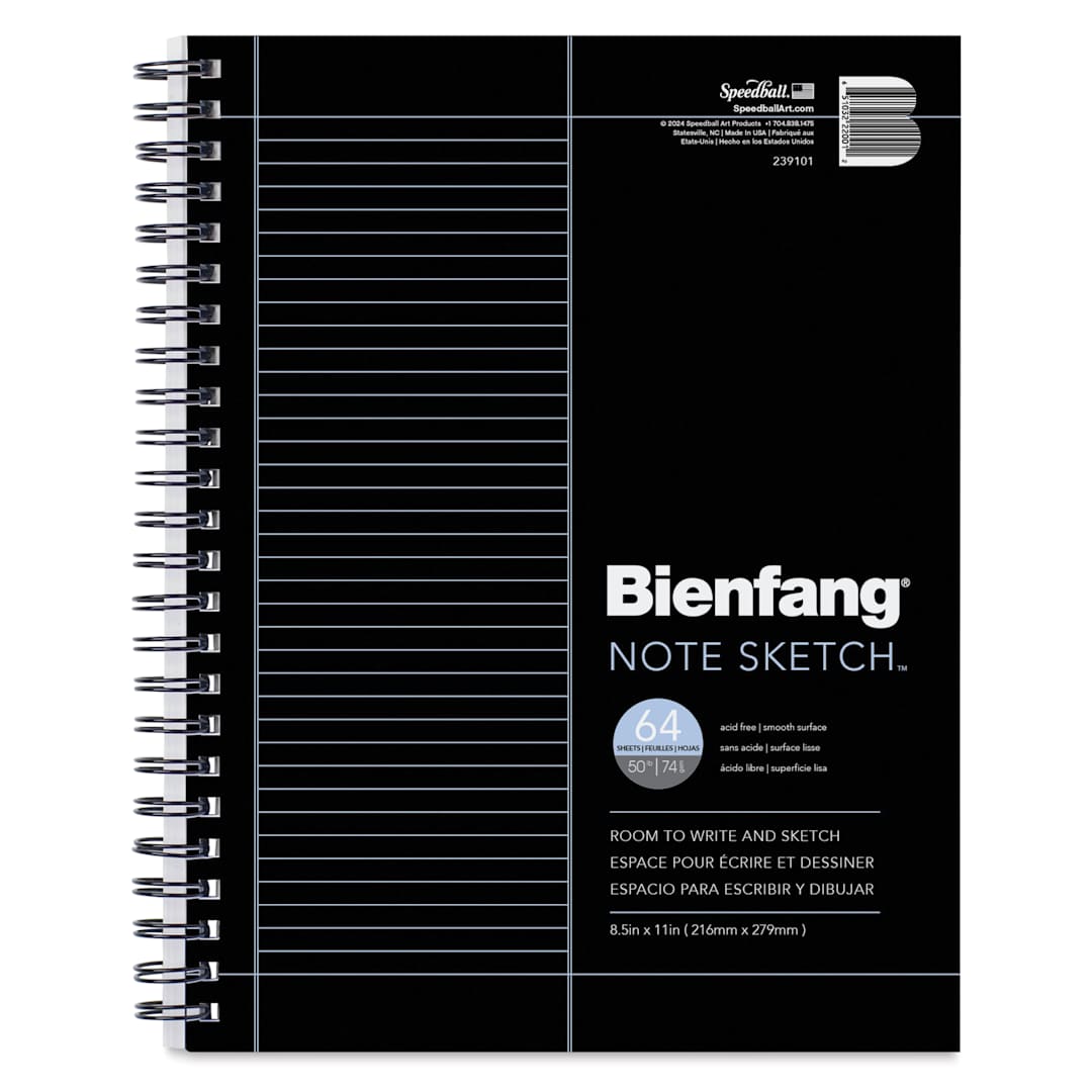 Open in modal - Bienfang Wirebound Notesketch Pad - 8-1/2" x 11", Vertical, front cover