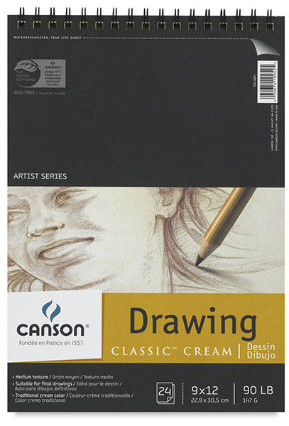 Open in modal - Canson Classic Cream Drawing Pad - Front cover of Drawing Pad