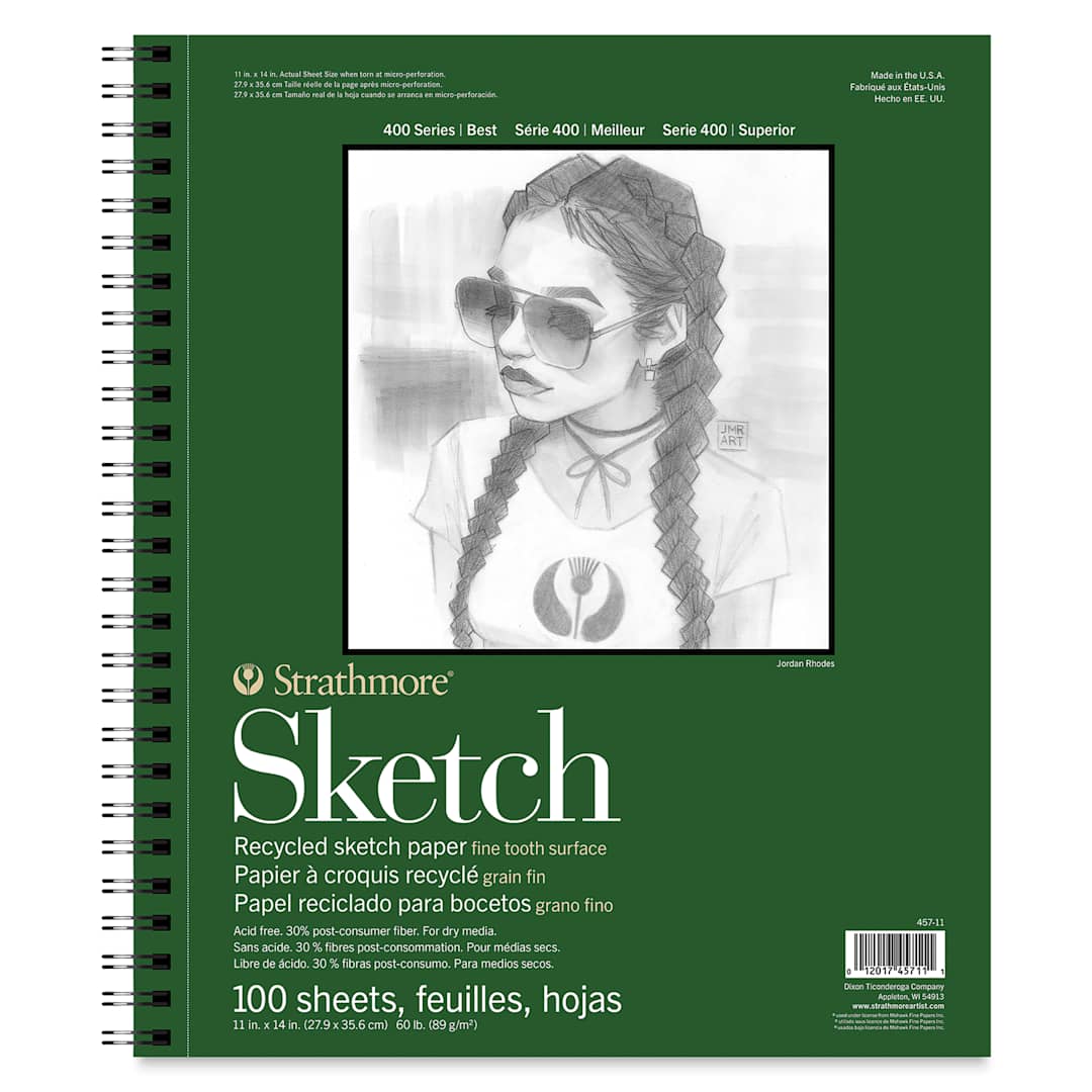 Open in modal - Strathmore 400 Series Recycled Sketch Pad - 11" x 14", front cover