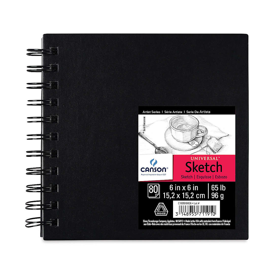 Open in modal - Canson Universal Hardcover Sketchbook - 6" x 6", front cover