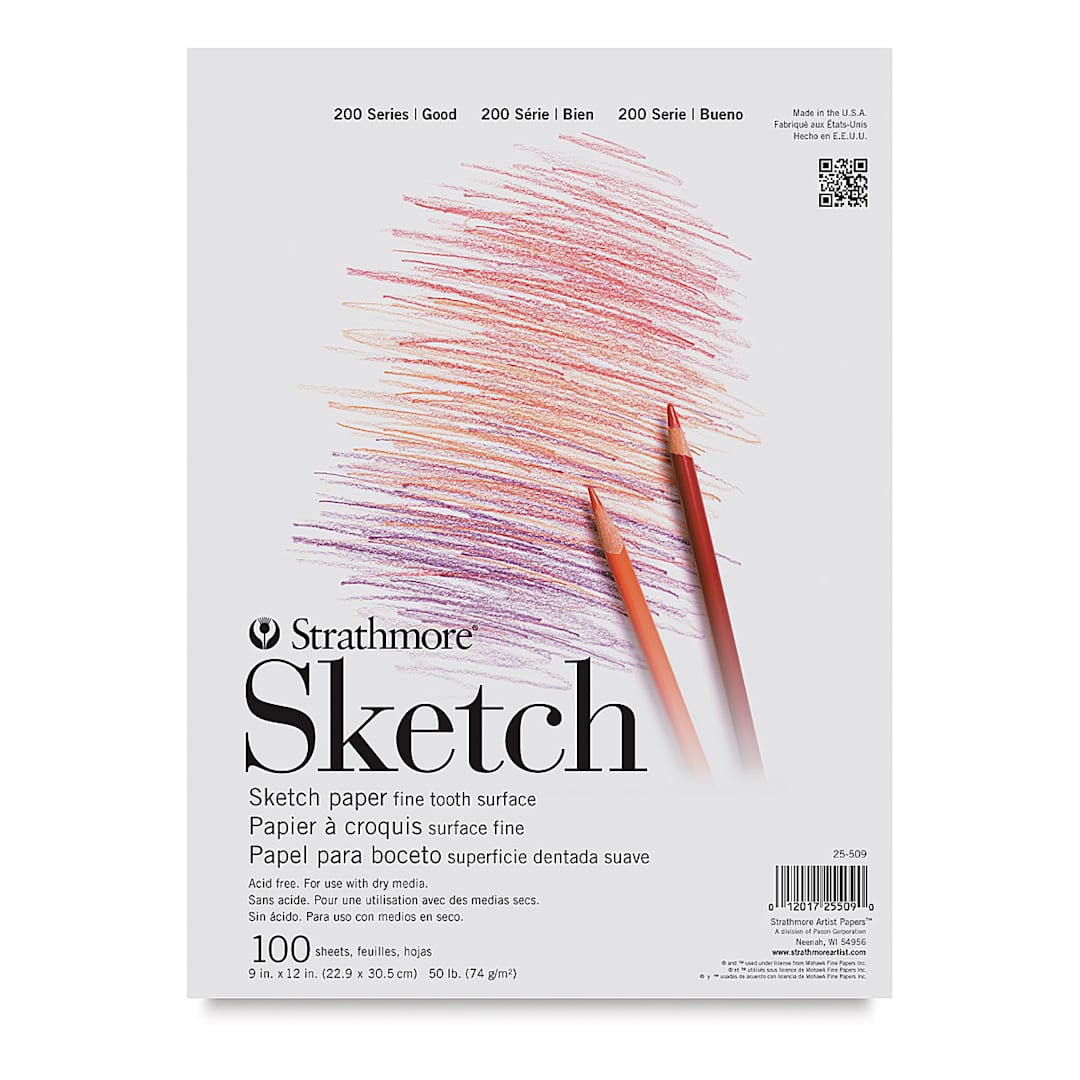 Open in modal - Strathmore 200 Series Sketch Pad - 9" x 12", Tape Bound, Top, 100 Sheets
