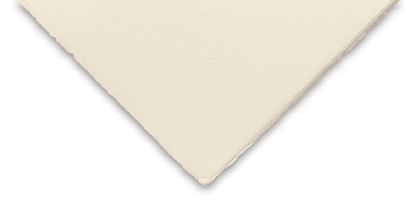 Open in modal - BFK Rives Printmaking Papers - Cream sheet, 22" x 30", 280 gsm. Corner sample.