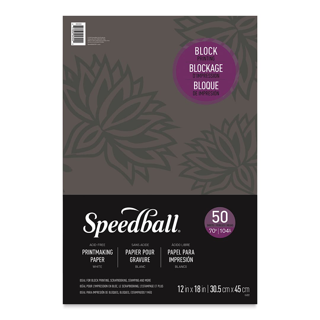 Open in modal - Speedball Printmaster Paper Pads for Block Printing - Top cover of 50 sheet pad