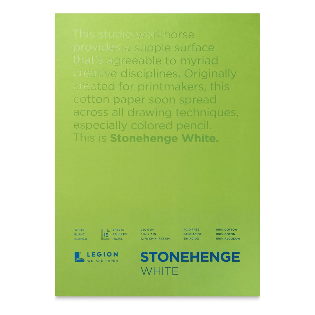 Open in modal - Legion Stonehenge Drawing Paper Pad - 5" x 7", White, 15 Sheets