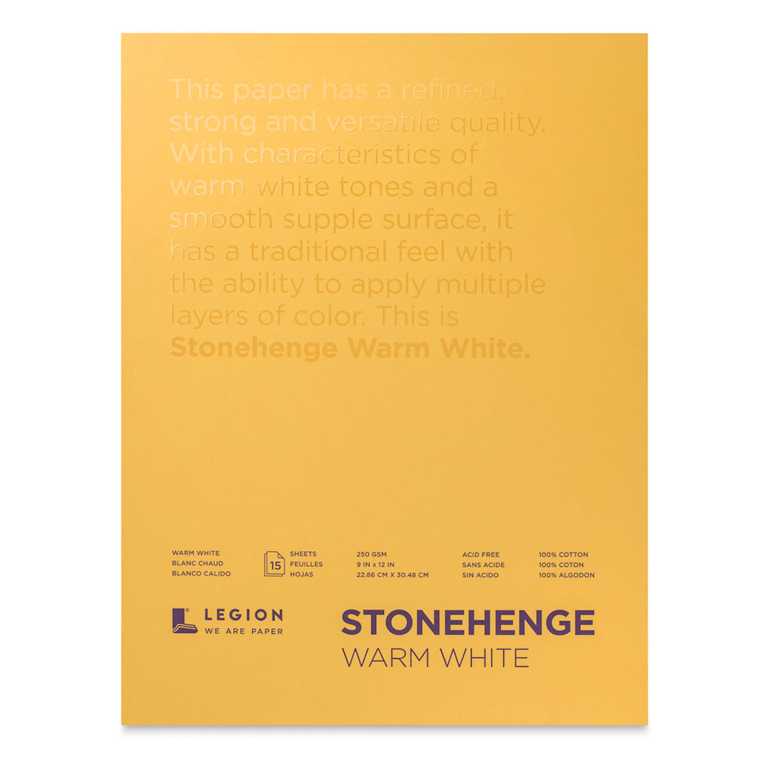 Open in modal - Legion Stonehenge Drawing Paper Pad - 9" x 12", Warm White, 15 Sheets
