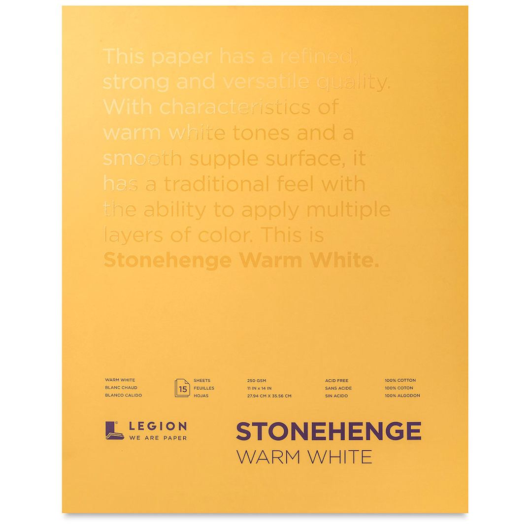 Open in modal - Legion Stonehenge Drawing Paper Pad - 11" x 14", Warm White, 15 Sheets