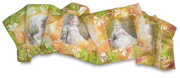 Open in modal - Lazertran Transfer Paper - Example of finished photo transferred onto scarf