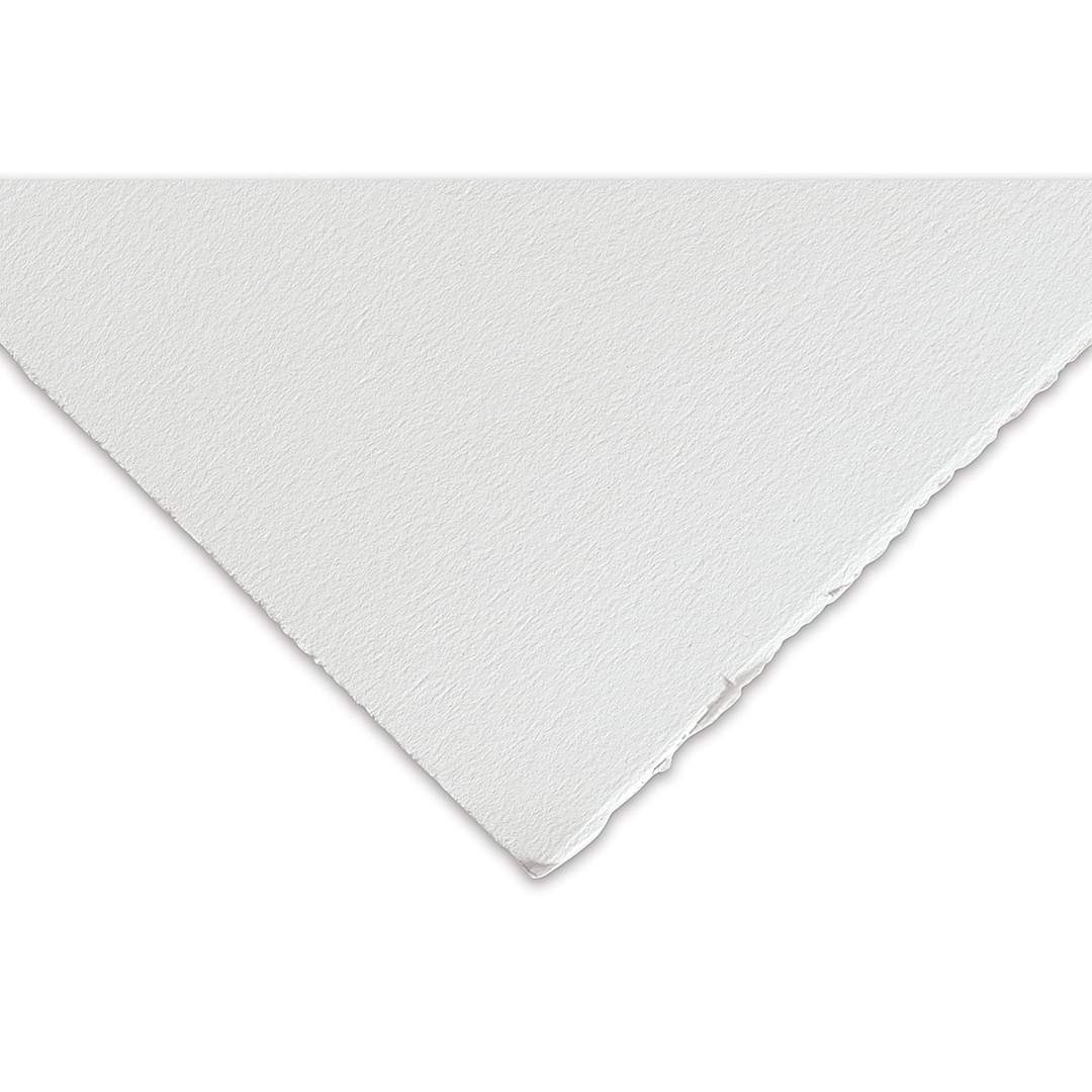 Open in modal - Fabriano Tiepolo Printmaking Paper - Closeup of corner showing color, texture and deckle edges