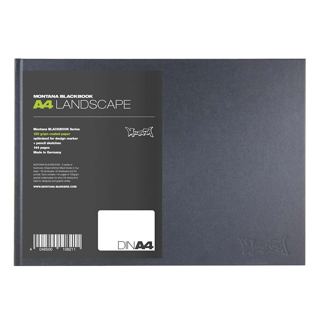 Open in modal - Montana Cans Hardbound Black Book - 12" x 8.5", 75 lb, 144 Sheets