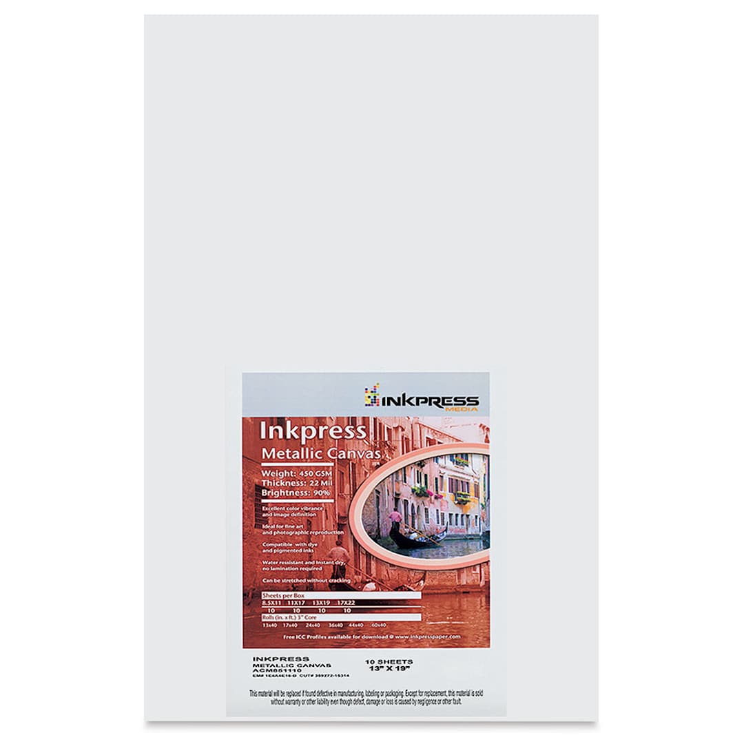 Open in modal - Inkpress Metallic Canvas - 13" x 19", Pkg of 10 Sheets
