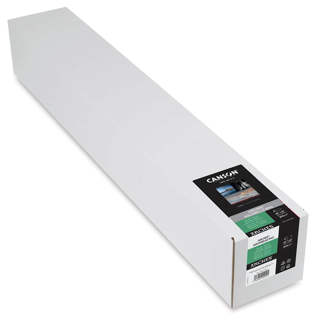 Open in modal - Canson Infinity Arches Aquarelle Rag Inkjet Paper - 36" x 50 ft, 310 gsm, Roll