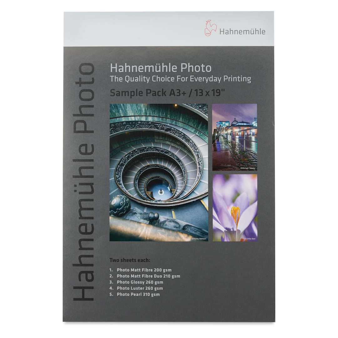 Open in modal - Hahnemühle Inkjet Photo Paper Sample Pack - 13" x 19", Pkg of 14, front of packaging