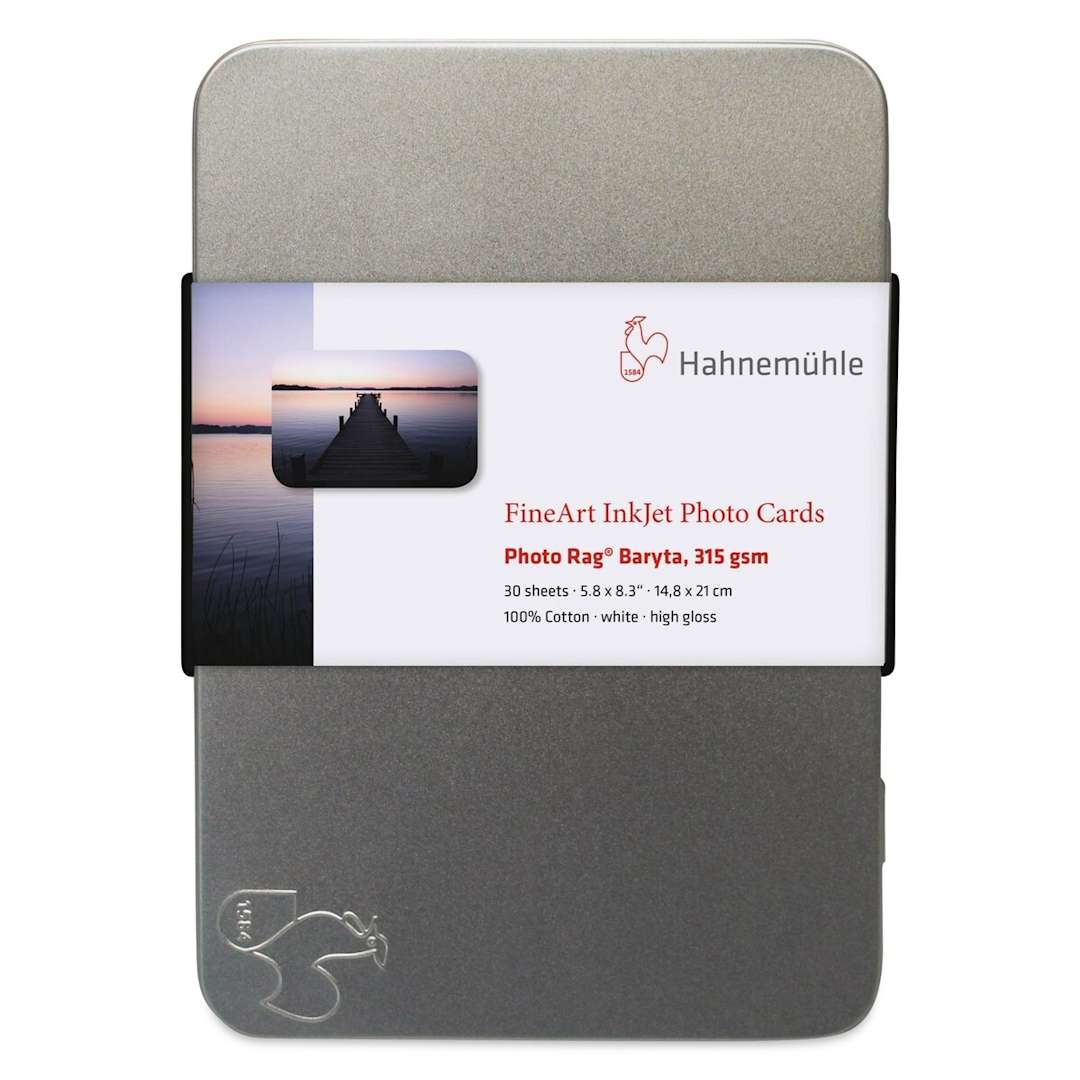 Open in modal - Hahnemühle Photo Rag Baryta Inkjet Photo Cards - 5.8" x 8.3", Pkg of 30