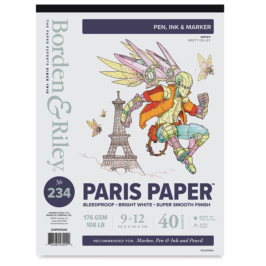 Open in modal - Borden & Riley Paris Paper Sketch Pad - 9" x 12", front cover