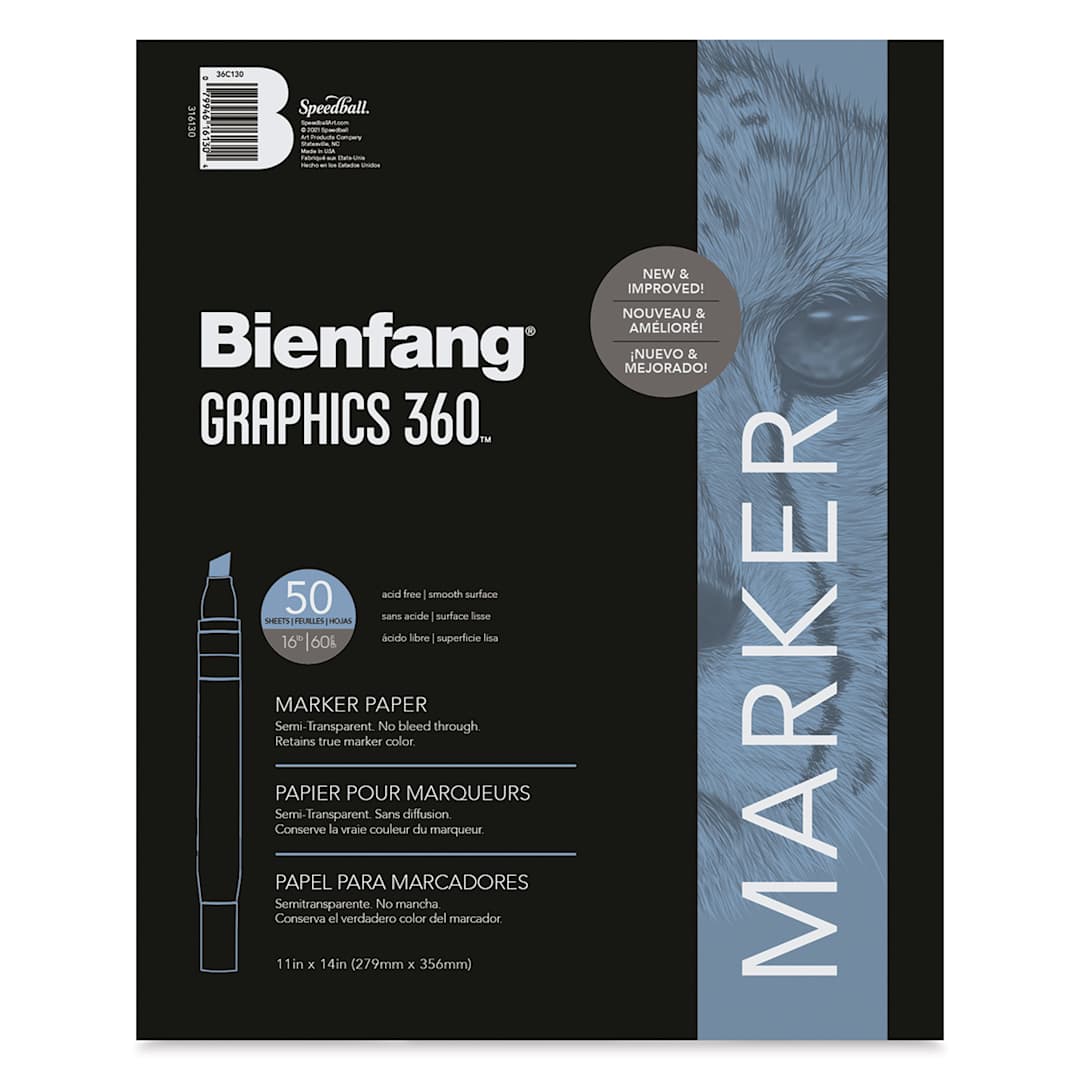 Open in modal - Bienfang Graphics 360 Marker Paper - 11" x 14", 50 Sheets, front cover