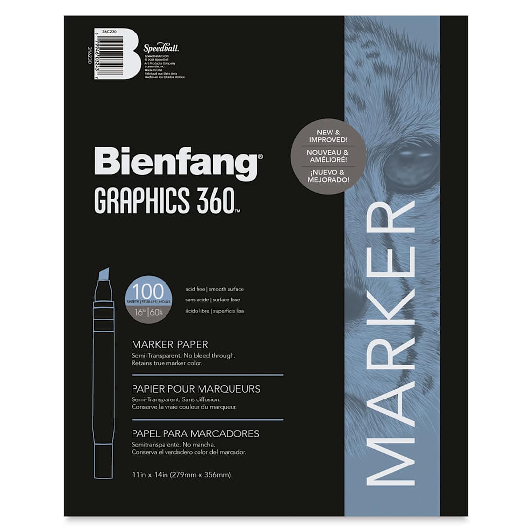 Open in modal - Bienfang Graphics 360 Marker Paper - 11" x 14", 100 Sheets, front cover