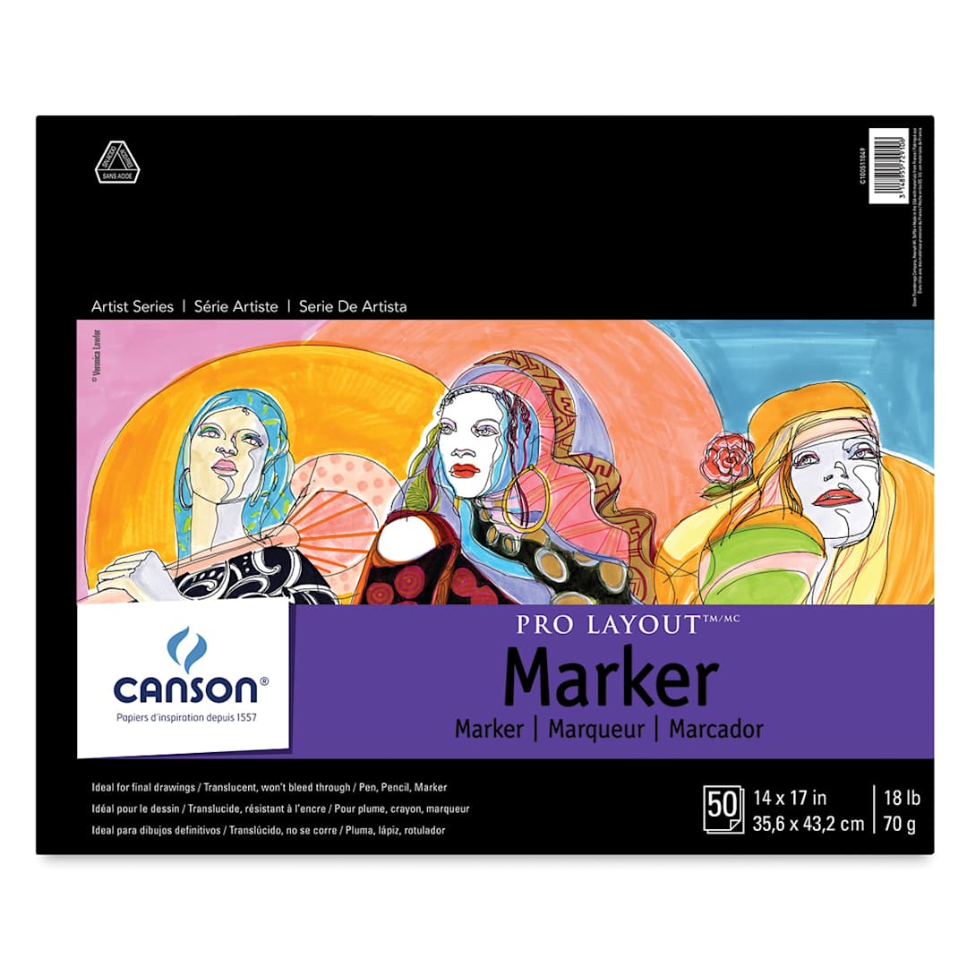 Open in modal - Canson Pro-Layout Marker Paper - 14" x 17", 50 Sheets