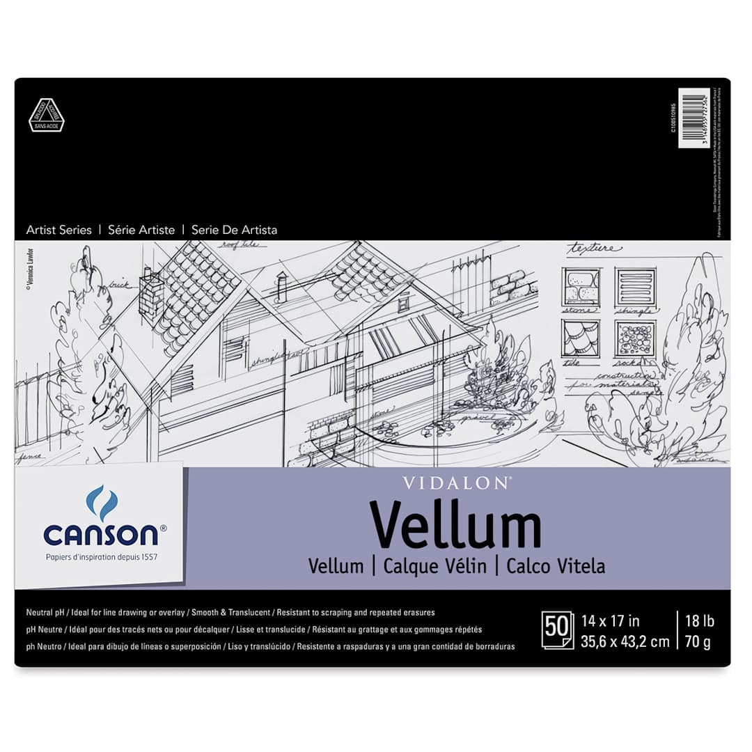 Open in modal - Canson Vidalon Vellum - 14" x 17", 50 Sheets