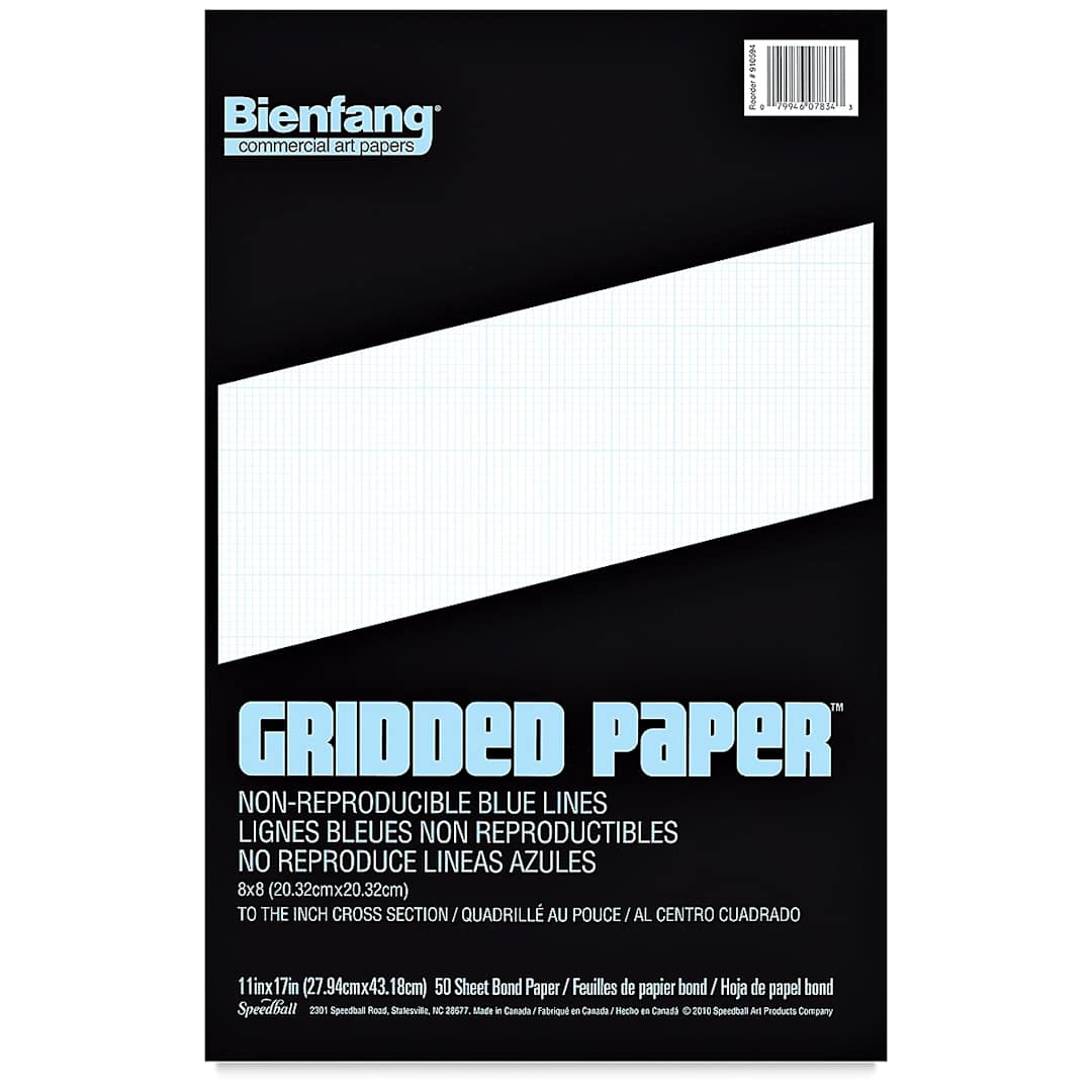 Open in modal - Bienfang Gridded Paper Pad - 8 x 8 Grid, 11" x 17", front of the cover