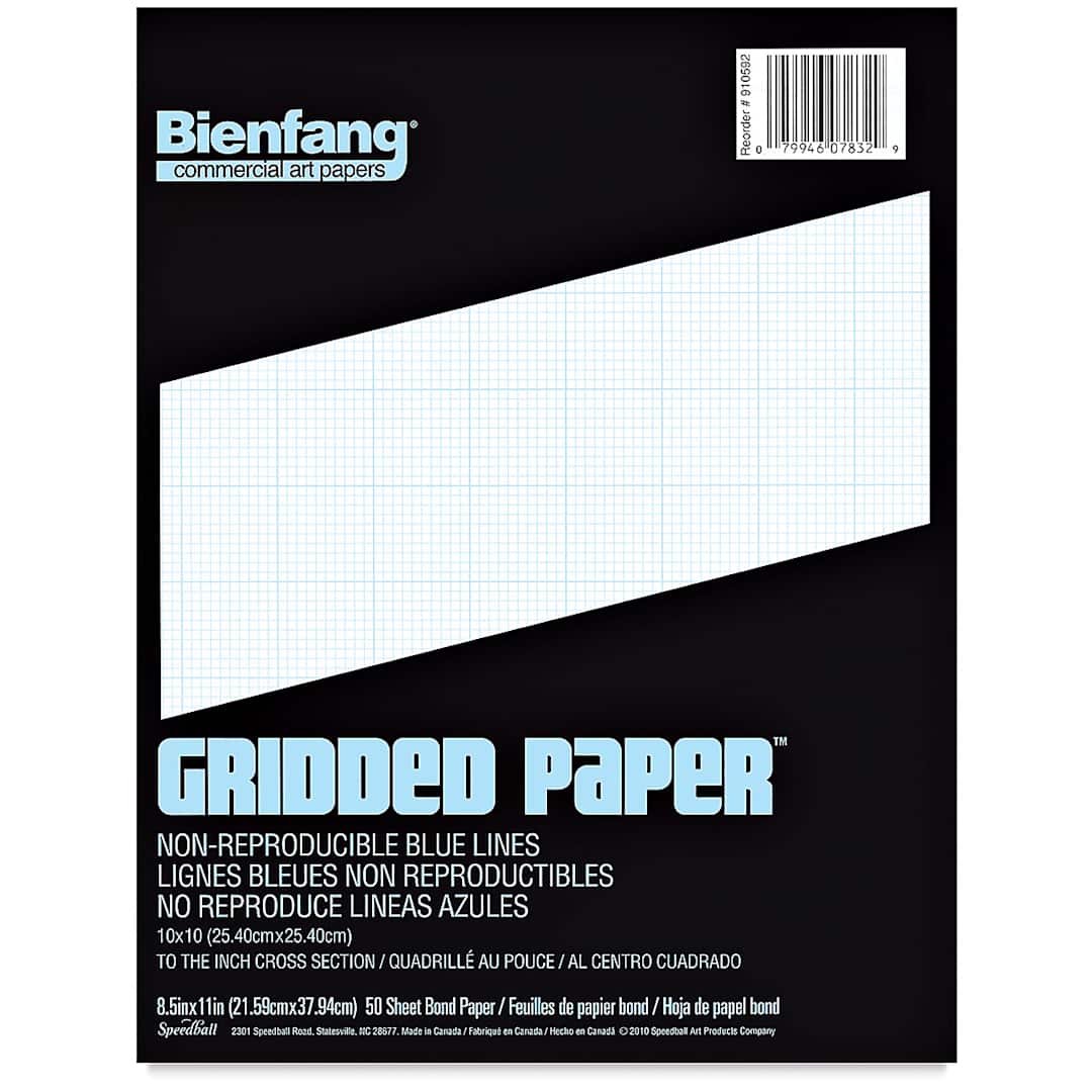 Open in modal - Bienfang Gridded Paper Pad - 10 x 10 Grid, 8-1/2" x 11", front of the cover
