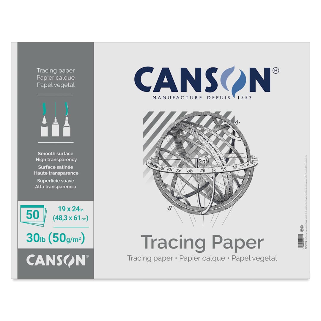 Open in modal - Canson Foundation Tracing Pad - 19" x 24", Landscape, 50 Sheets