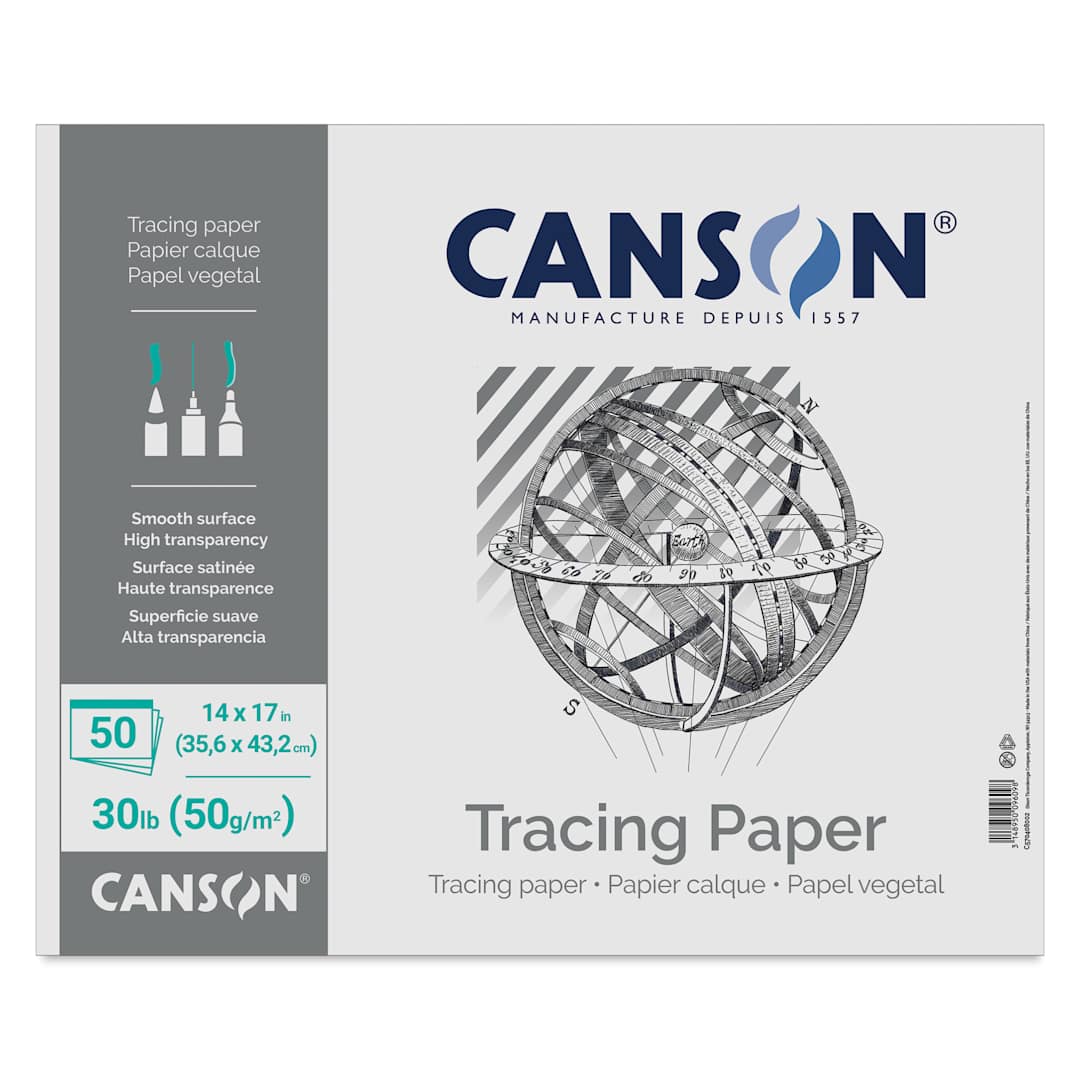 Open in modal - Canson Foundation Tracing Pad - 14" x 17", Landscape, 50 Sheets