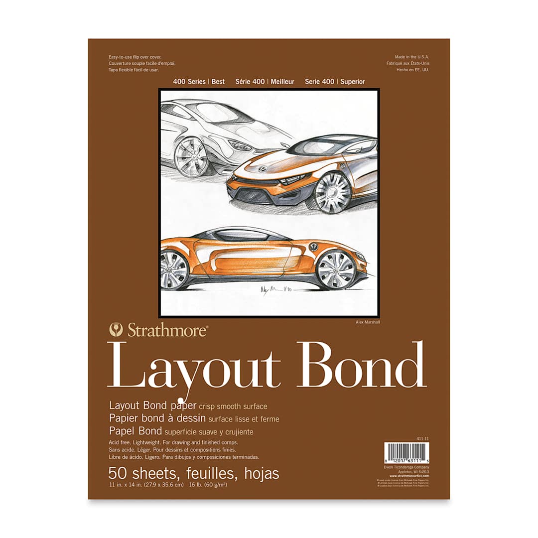 Open in modal - Strathmore 400 Series Layout Bond Pad - 11" x 14", Tape Bound, 50 Sheets