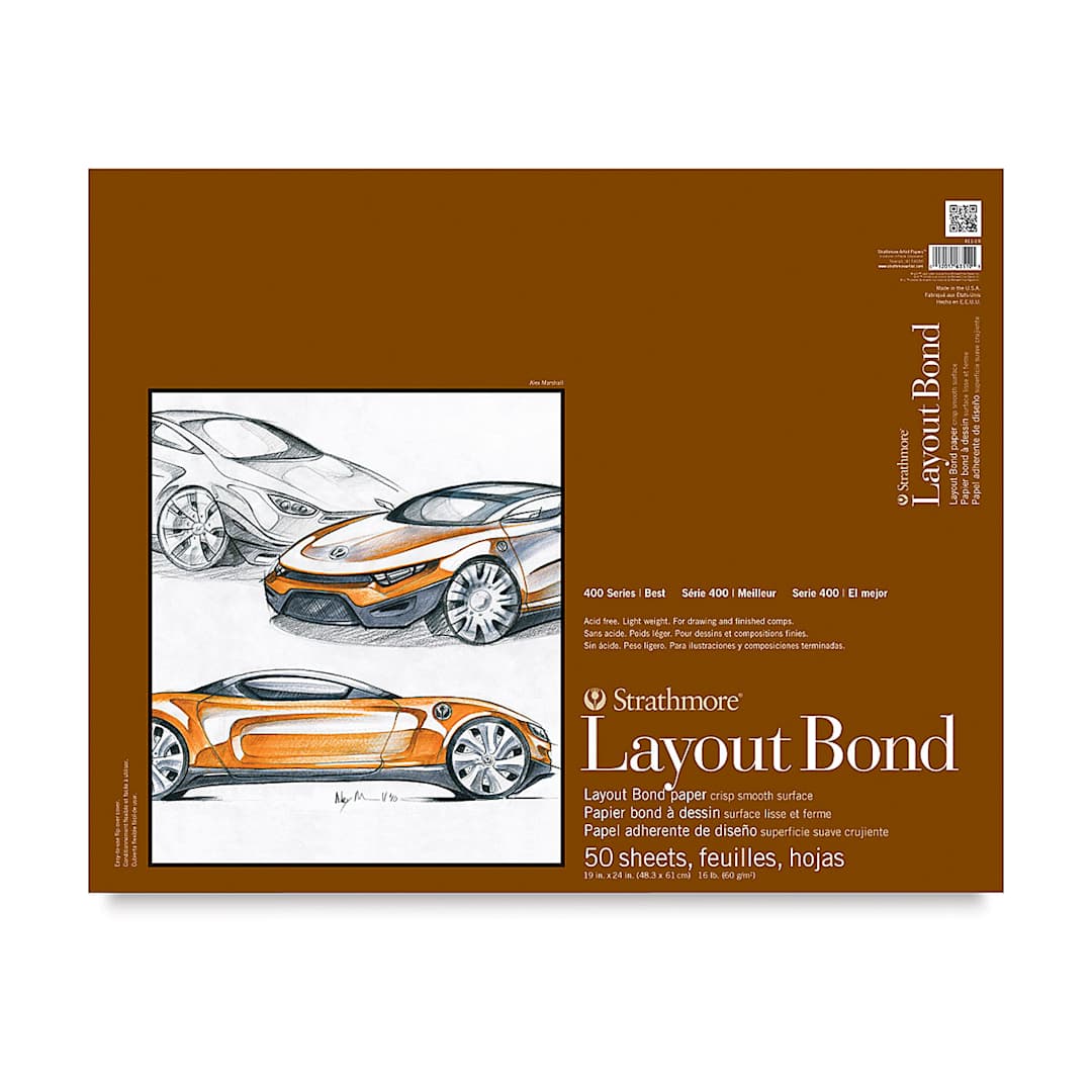 Open in modal - Strathmore 400 Series Layout Bond Pad - 19" x 24", Tape Bound, 50 Sheets