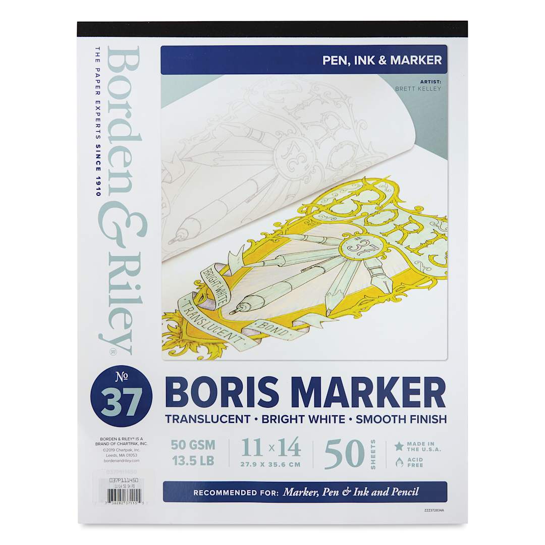 Open in modal - Borden & Riley Boris Marker Paper Pad - 11" x 14", front cover