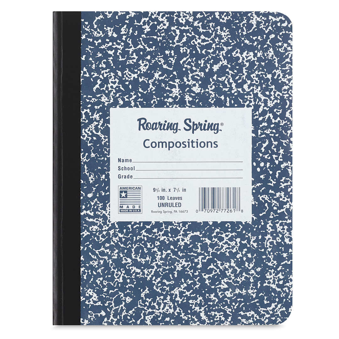 Open in modal - Roaring Spring Composition Notebooks - Front cover of Blue Unruled Notebook
